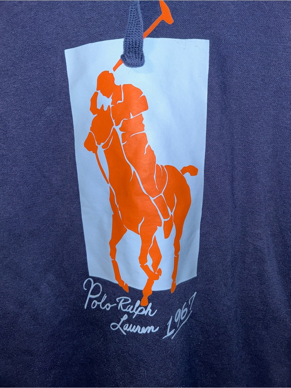 Polo Ralph Lauren Big Pony 1967 Pullover Hoodie Blue Mens Size Medium - Picture 3 of 6